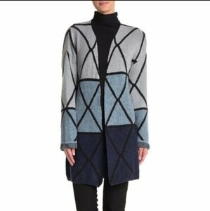 NWT Joseph A. Ombre‎ Grid Cardigan